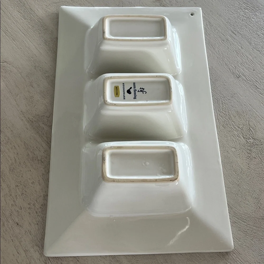 Ceramic 3-Compartment Serving Dish - Cream